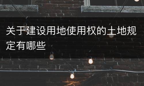 关于建设用地使用权的土地规定有哪些