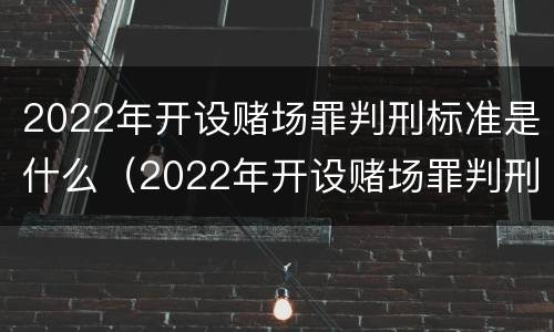 2022年开设赌场罪判刑标准是什么（2022年开设赌场罪判刑标准是什么呢）