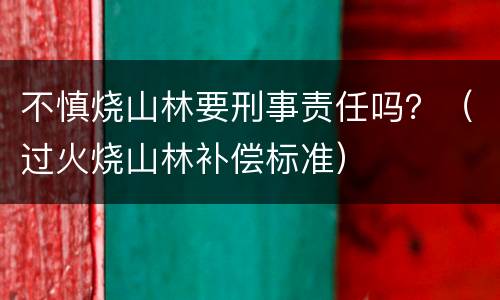 不慎烧山林要刑事责任吗？（过火烧山林补偿标准）