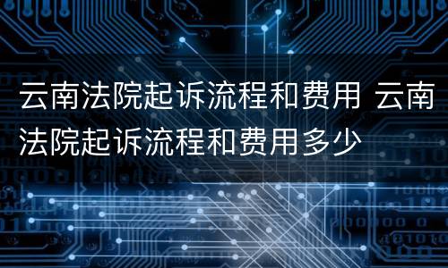云南法院起诉流程和费用 云南法院起诉流程和费用多少