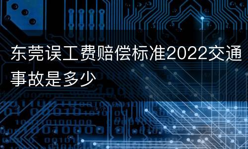 东莞误工费赔偿标准2022交通事故是多少