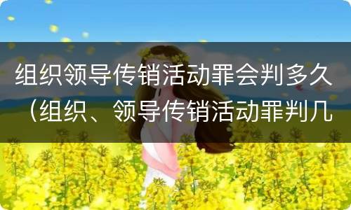 组织领导传销活动罪会判多久（组织、领导传销活动罪判几年）