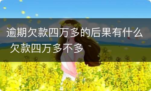 逾期欠款四万多的后果有什么 欠款四万多不多