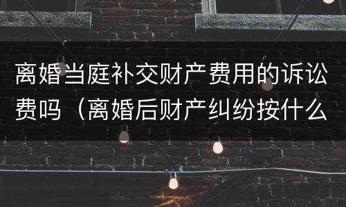 离婚当庭补交财产费用的诉讼费吗（离婚后财产纠纷按什么标准收诉讼费）