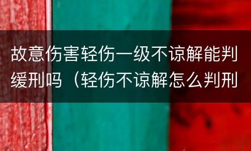 故意伤害轻伤一级不谅解能判缓刑吗（轻伤不谅解怎么判刑）