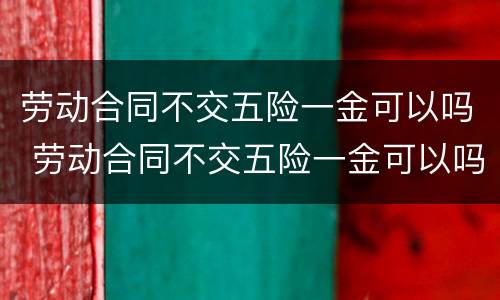 劳动合同不交五险一金可以吗 劳动合同不交五险一金可以吗怎么办