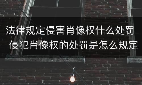 法律规定侵害肖像权什么处罚 侵犯肖像权的处罚是怎么规定的