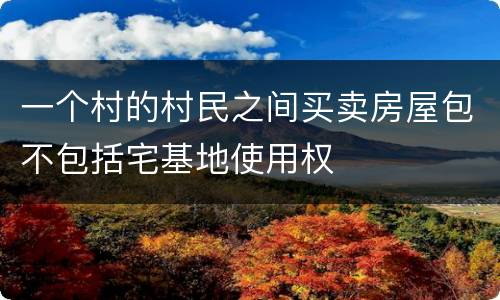 一个村的村民之间买卖房屋包不包括宅基地使用权