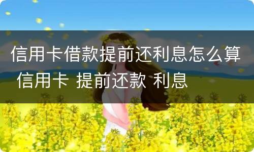 信用卡借款提前还利息怎么算 信用卡 提前还款 利息