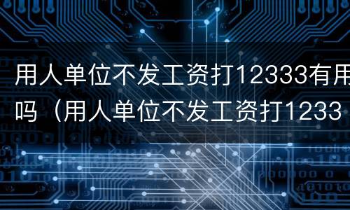 用人单位不发工资打12333有用吗（用人单位不发工资打12333有用吗怎么投诉）