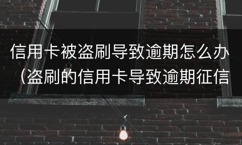 信用卡被盗刷导致逾期怎么办（盗刷的信用卡导致逾期征信可以取消吗）