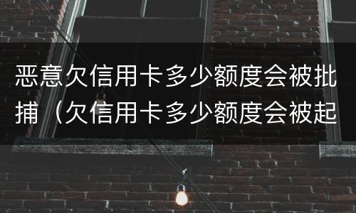 恶意欠信用卡多少额度会被批捕（欠信用卡多少额度会被起诉）