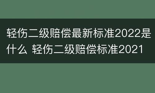 轻伤二级赔偿最新标准2022是什么 轻伤二级赔偿标准2021