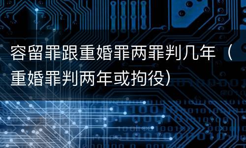 容留罪跟重婚罪两罪判几年（重婚罪判两年或拘役）