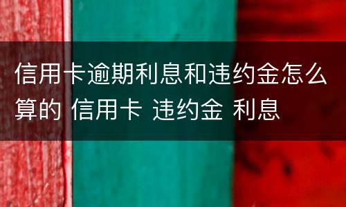 信用卡逾期利息和违约金怎么算的 信用卡 违约金 利息