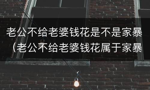 老公不给老婆钱花是不是家暴（老公不给老婆钱花属于家暴吗）