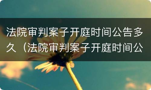 法院审判案子开庭时间公告多久（法院审判案子开庭时间公告多久出结果）