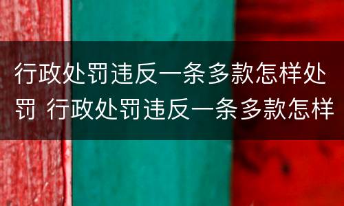 行政处罚违反一条多款怎样处罚 行政处罚违反一条多款怎样处罚的