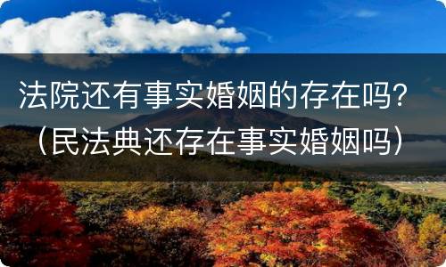 法院还有事实婚姻的存在吗？（民法典还存在事实婚姻吗）