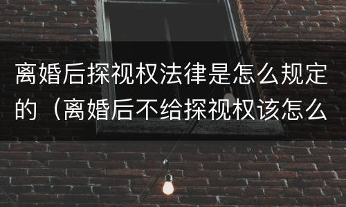 离婚后探视权法律是怎么规定的（离婚后不给探视权该怎么办）
