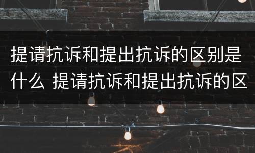 提请抗诉和提出抗诉的区别是什么 提请抗诉和提出抗诉的区别是什么呢