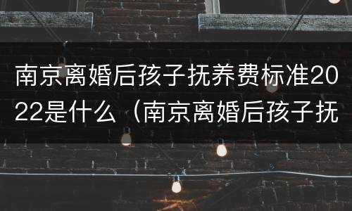 南京离婚后孩子抚养费标准2022是什么（南京离婚后孩子抚养费标准2022是什么样的）