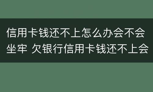 信用卡钱还不上怎么办会不会坐牢 欠银行信用卡钱还不上会坐牢吗
