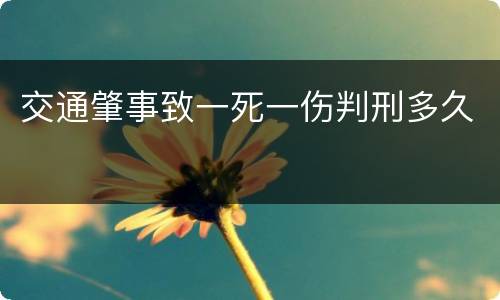交通肇事致一死一伤判刑多久