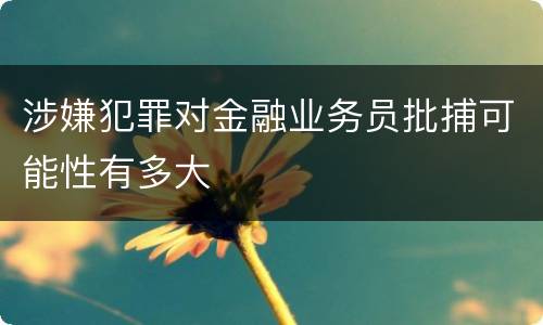 涉嫌犯罪对金融业务员批捕可能性有多大