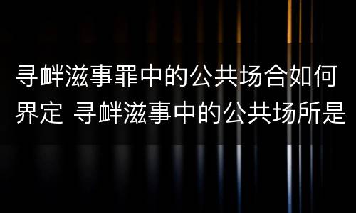 寻衅滋事罪中的公共场合如何界定 寻衅滋事中的公共场所是含义