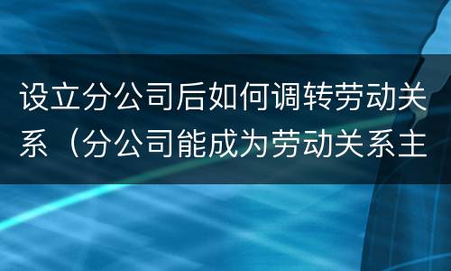 设立分公司后如何调转劳动关系（分公司能成为劳动关系主体吗）