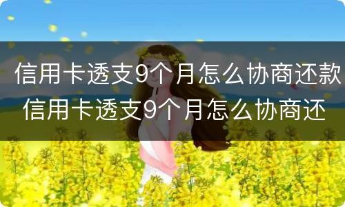 信用卡透支9个月怎么协商还款 信用卡透支9个月怎么协商还款呢
