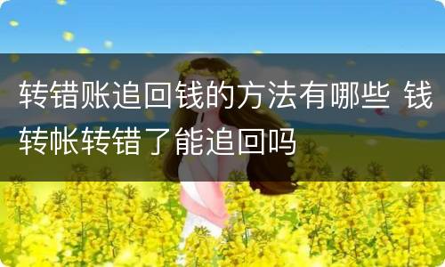 转错账追回钱的方法有哪些 钱转帐转错了能追回吗