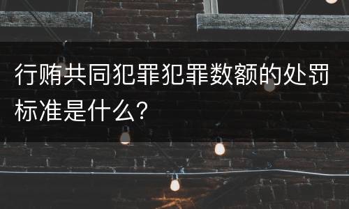 行贿共同犯罪犯罪数额的处罚标准是什么？