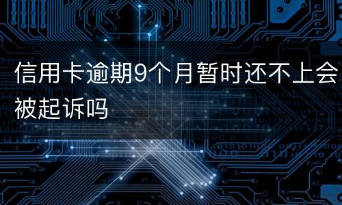 信用卡逾期9个月暂时还不上会被起诉吗