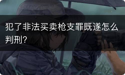 犯了非法买卖枪支罪既遂怎么判刑?