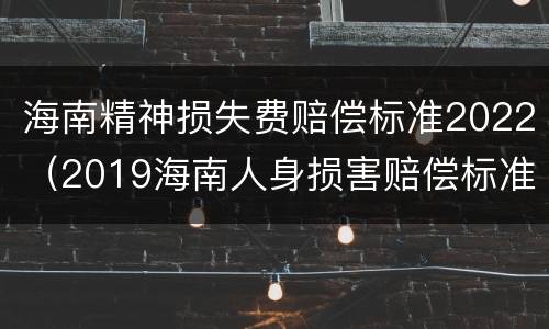海南精神损失费赔偿标准2022（2019海南人身损害赔偿标准）