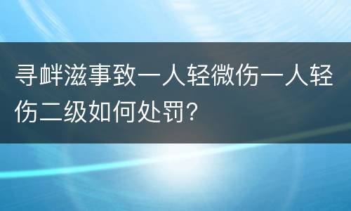寻衅滋事致一人轻微伤一人轻伤二级如何处罚？