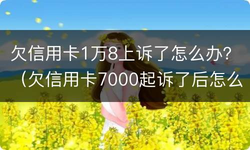 欠信用卡1万8上诉了怎么办？（欠信用卡7000起诉了后怎么处理）