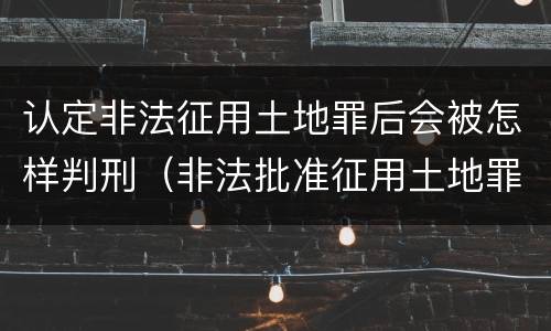 认定非法征用土地罪后会被怎样判刑（非法批准征用土地罪）