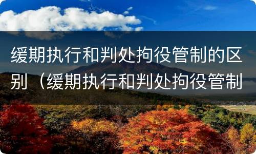 缓期执行和判处拘役管制的区别（缓期执行和判处拘役管制的区别是什么）