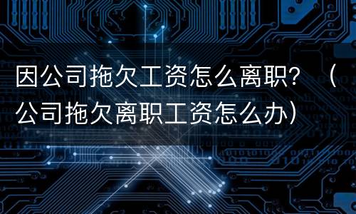 因公司拖欠工资怎么离职？（公司拖欠离职工资怎么办）