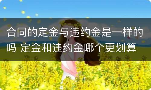 合同的定金与违约金是一样的吗 定金和违约金哪个更划算