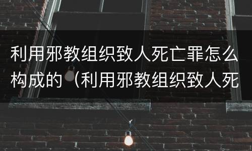 利用邪教组织致人死亡罪怎么构成的（利用邪教组织致人死亡以什么罪处罚）