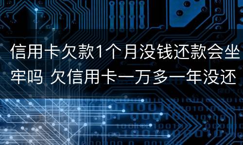 信用卡欠款1个月没钱还款会坐牢吗 欠信用卡一万多一年没还会不会坐牢
