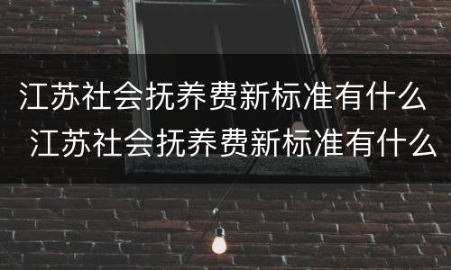 江苏社会抚养费新标准有什么 江苏社会抚养费新标准有什么优惠