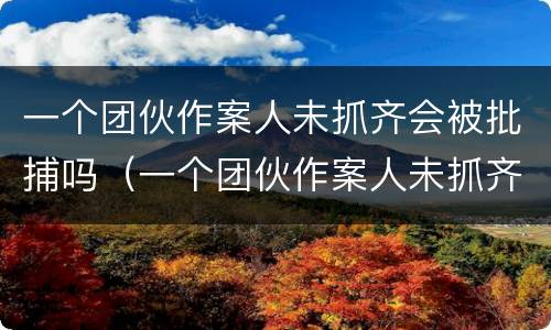 一个团伙作案人未抓齐会被批捕吗（一个团伙作案人未抓齐会被批捕吗判几年）