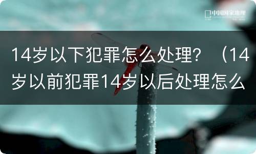 14岁以下犯罪怎么处理？（14岁以前犯罪14岁以后处理怎么判刑）