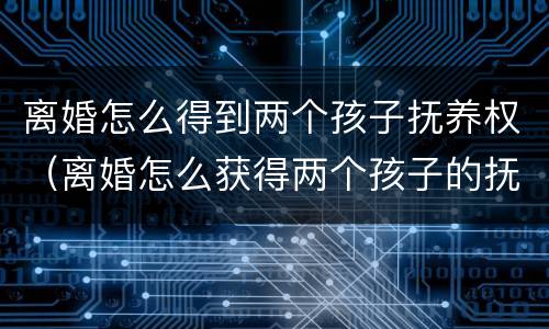 离婚怎么得到两个孩子抚养权（离婚怎么获得两个孩子的抚养权）
