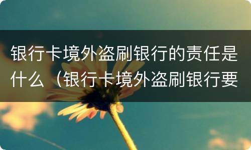 银行卡境外盗刷银行的责任是什么（银行卡境外盗刷银行要赔吗）